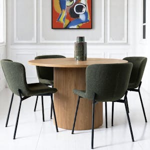 Table à manger ronde effet bois blond ø120 cm MATERA